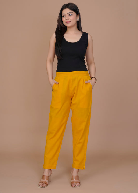 Everyday Cotton Mustard Pant