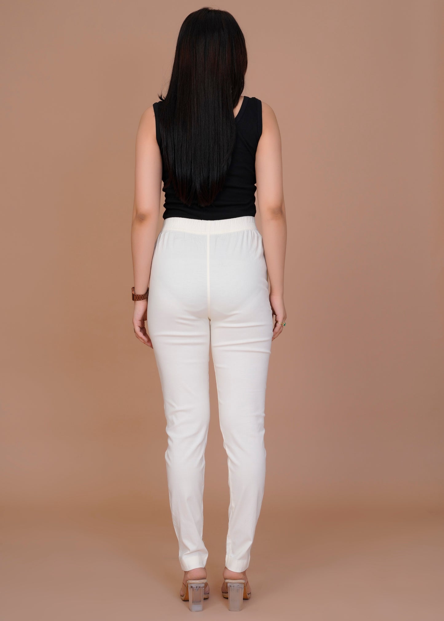 Cotton Lycra Off-White Pant