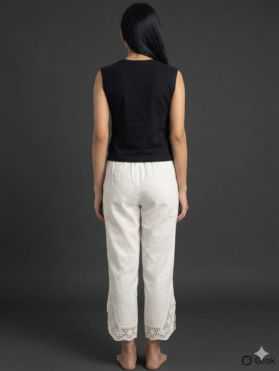 White Side Slit Pant