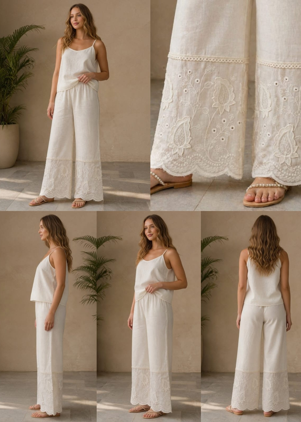 Floral 3D Khadi Plazzo