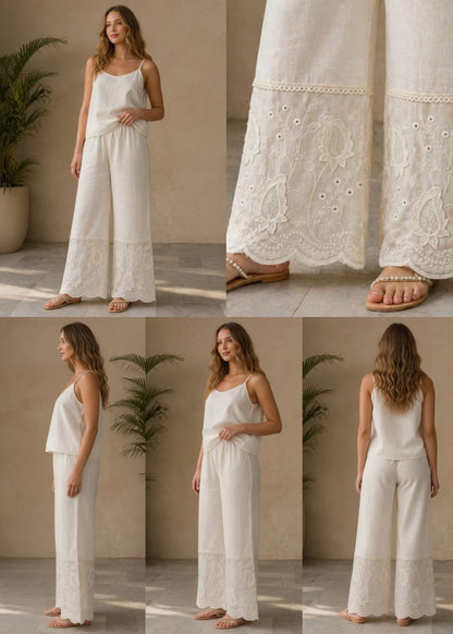 Floral 3D Khadi Plazzo