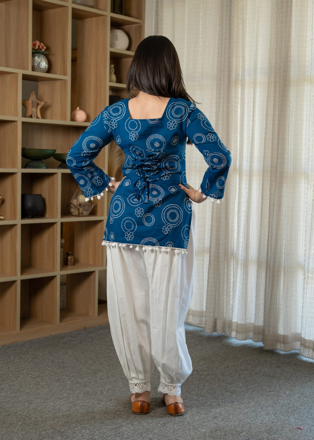 Blue Bandhani Kurti