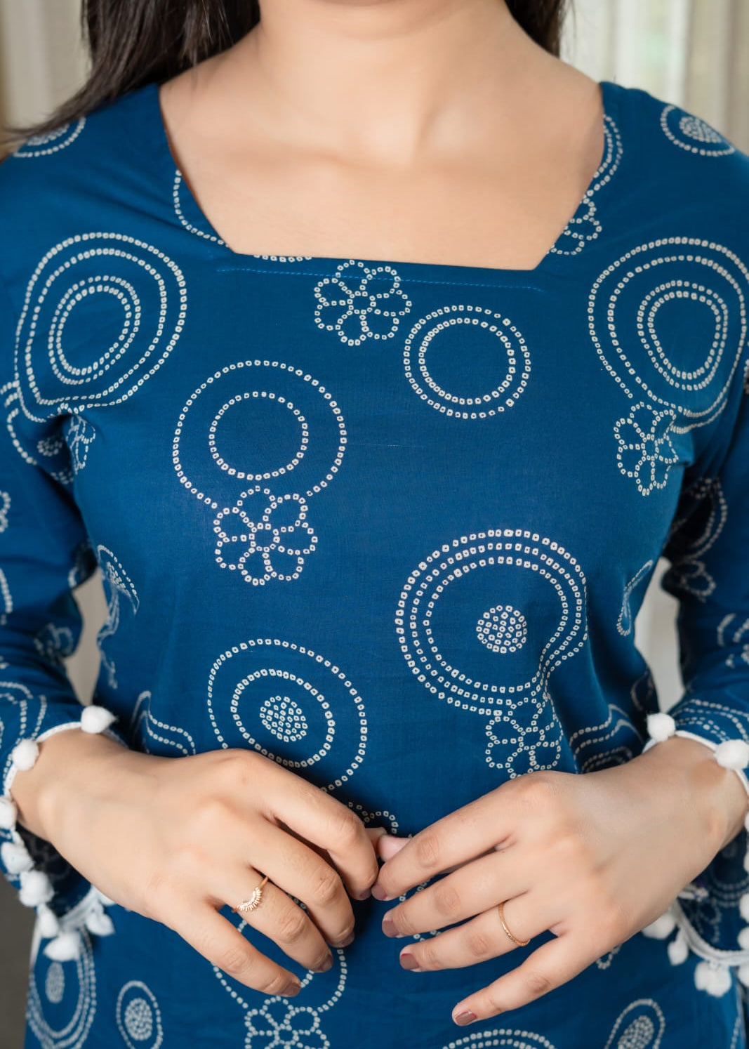 Blue Bandhani Kurti