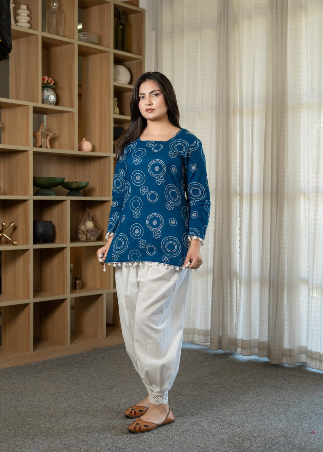 Blue Bandhani Kurti