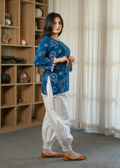 Blue Bandhani Kurti