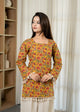 Mustard Floral Printed Tassel Kurti