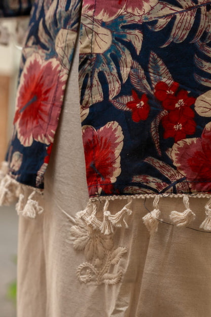Blue Floral Peplum Kurti
