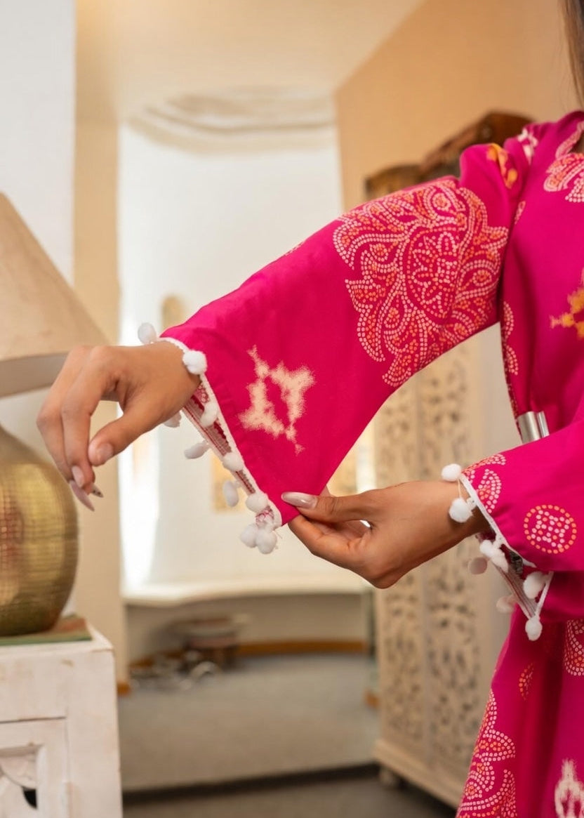 Hot Pink Bandhani Kurti