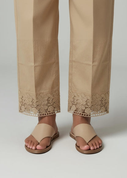 Camel Color Stretchable Lace pant