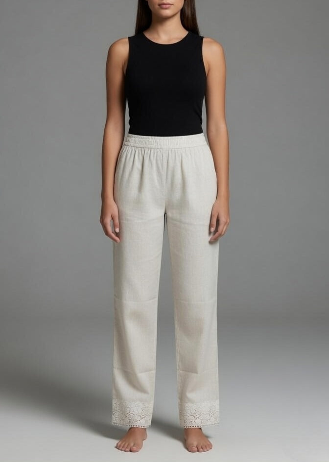 Khadi Stretchable Lace pant