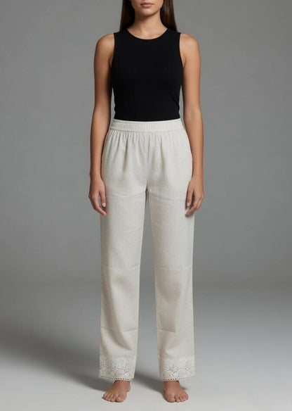 Khadi Stretchable Lace pant