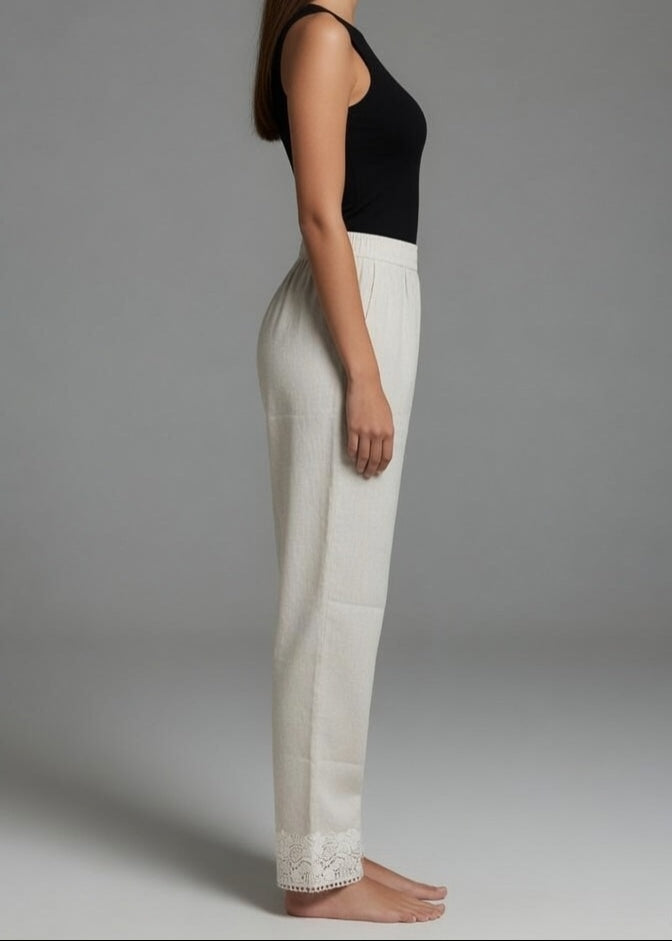 Khadi Stretchable Lace pant