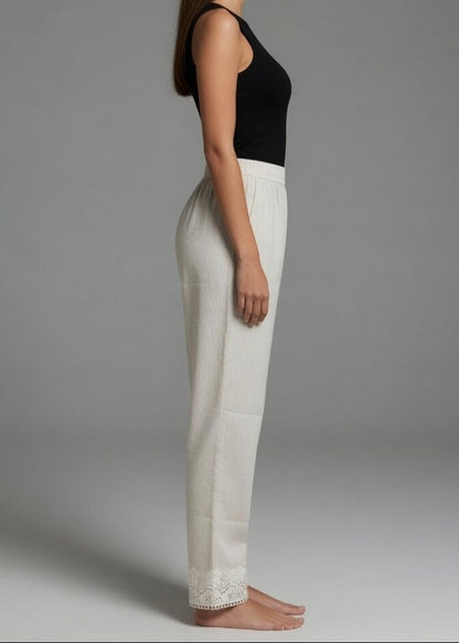 Khadi Stretchable Lace pant