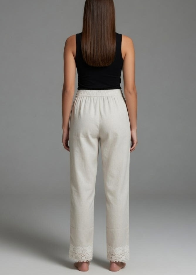 Khadi Stretchable Lace pant
