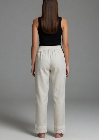 Khadi Stretchable Lace pant