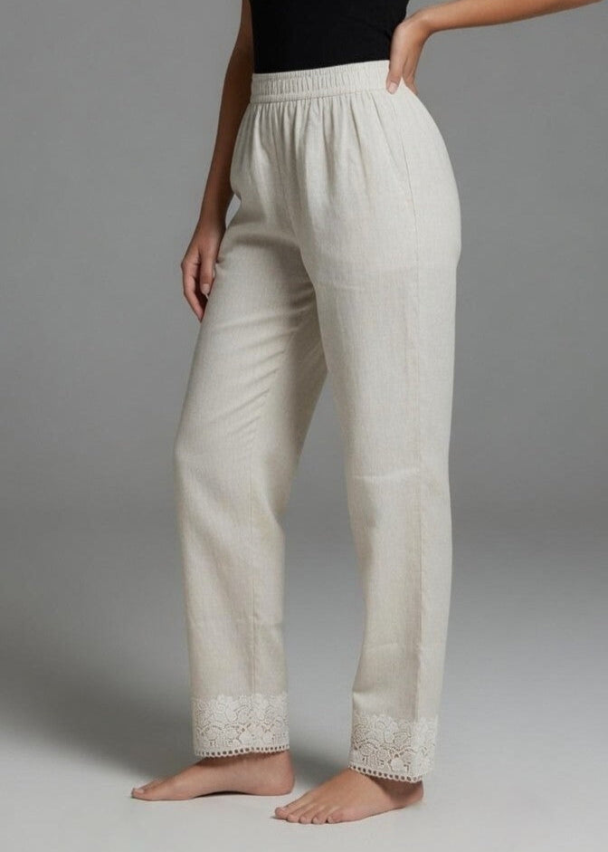 Khadi Stretchable Lace pant