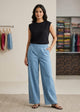Ice blue denim Plazzo Pants