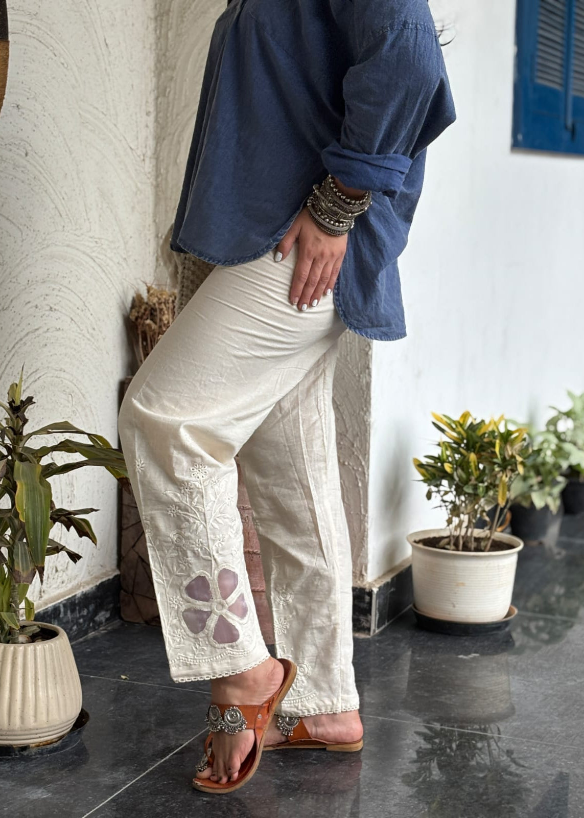 Khadi Floral Wide Leg