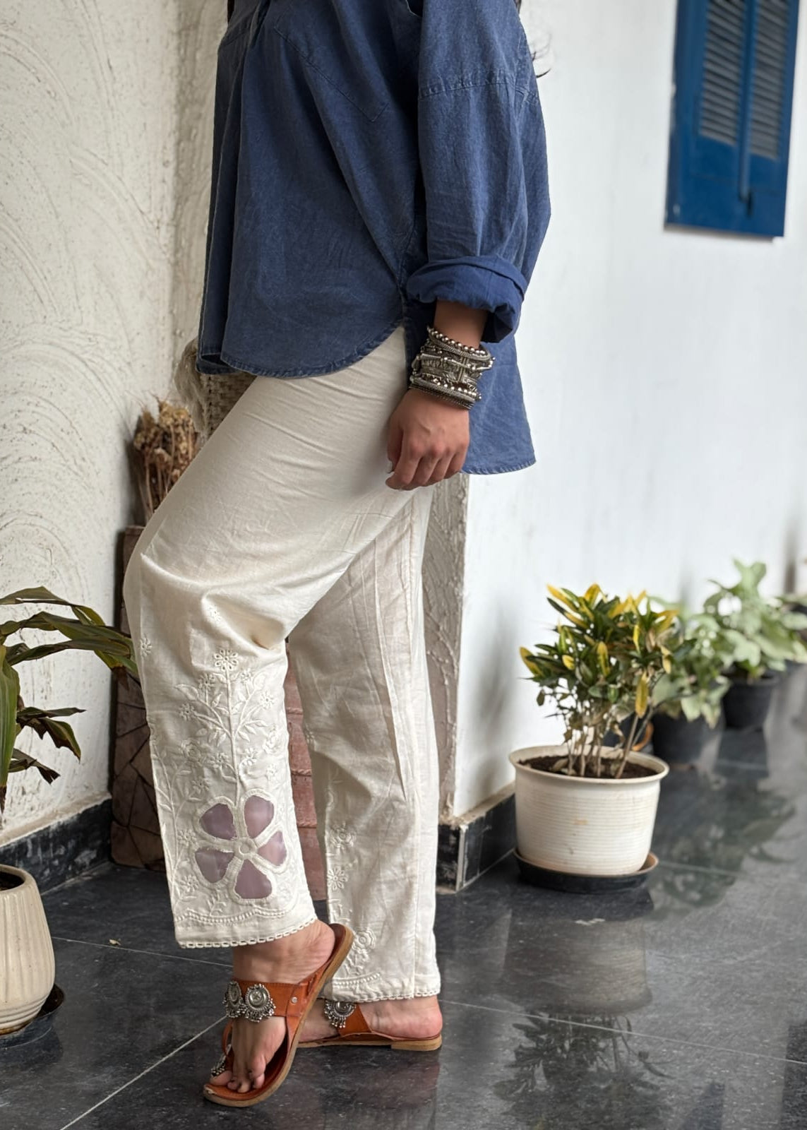 Khadi Floral Wide Leg