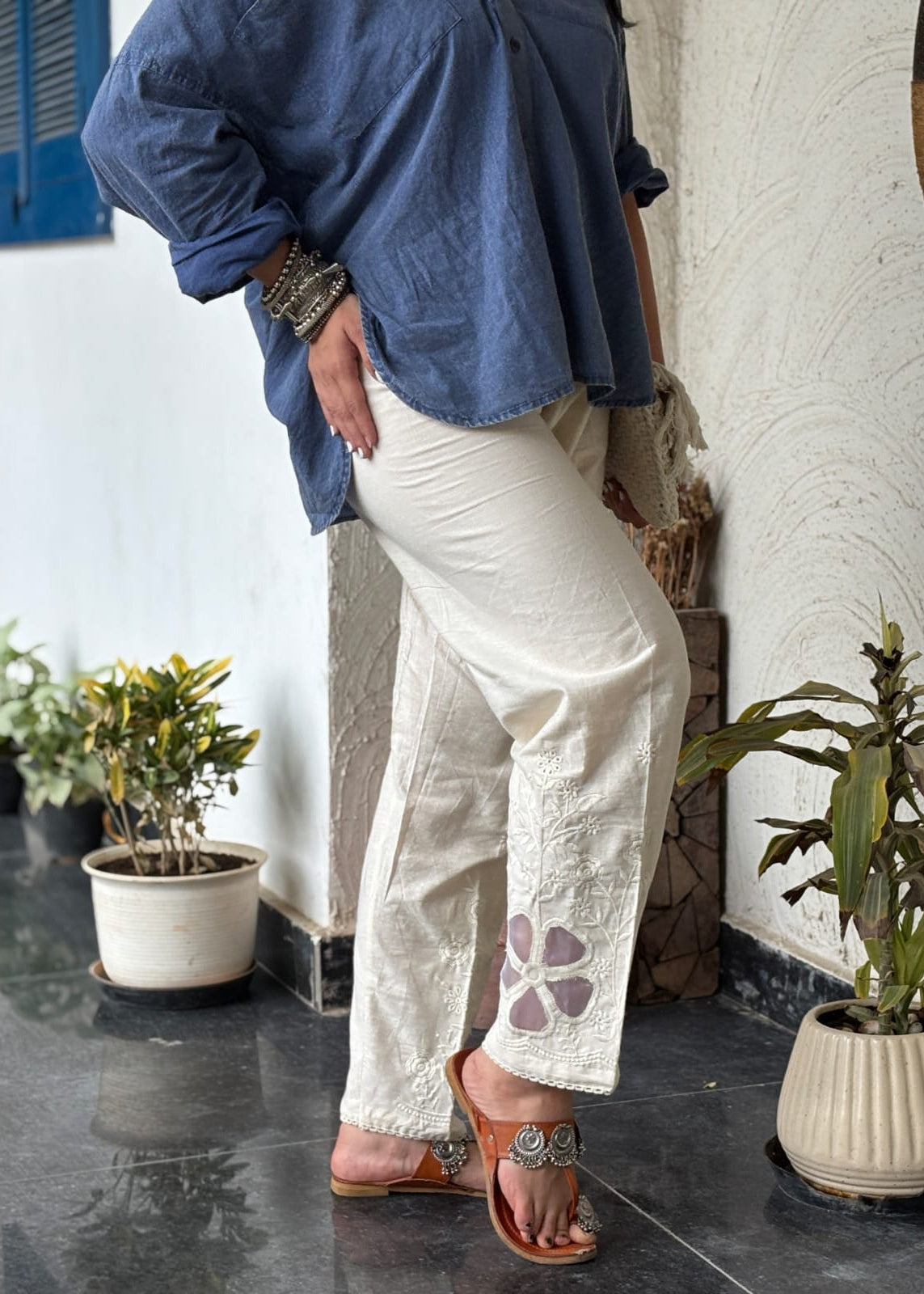 Khadi Floral Wide Leg