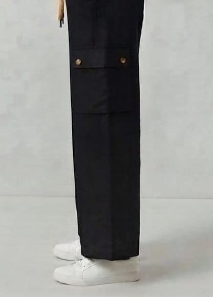Black Cotton Cargo Pant