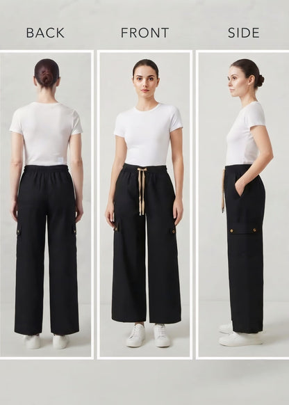 Black Cotton Cargo Pant