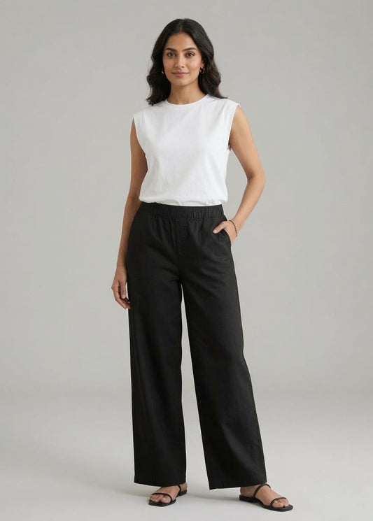 Black Denim Plazzo Pant