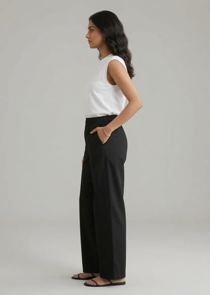 Black Denim Plazzo Pant