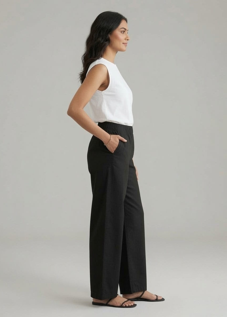Black Denim Plazzo Pant