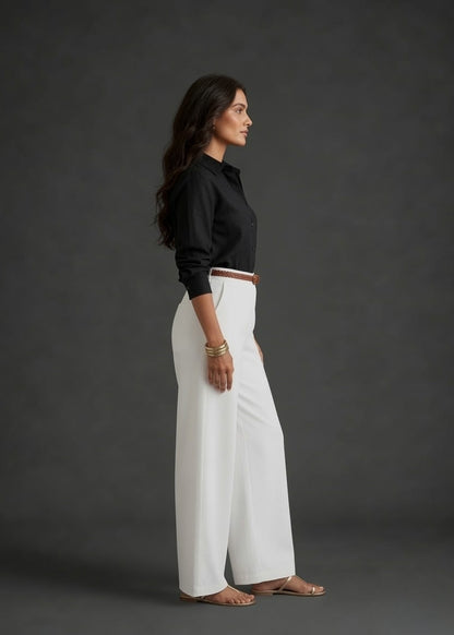 White Belt Plazzo Pant