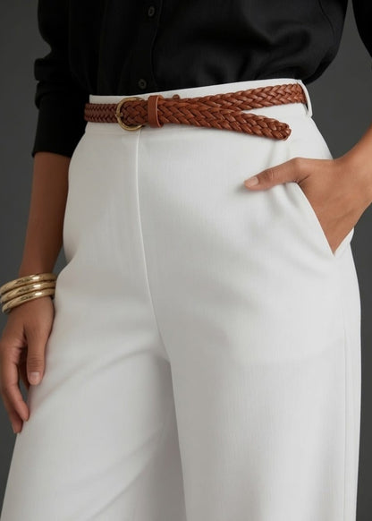 White Belt Plazzo Pant