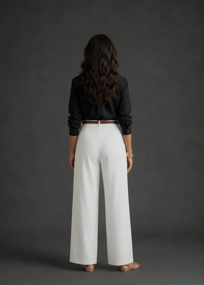 White Belt Plazzo Pant
