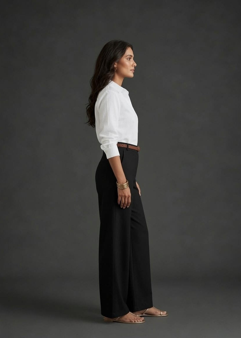 Black Belt Plazzo Pant