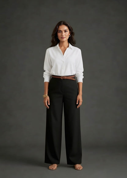 Black Belt Plazzo Pant