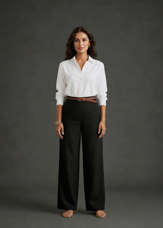 Black Belt Plazzo Pant