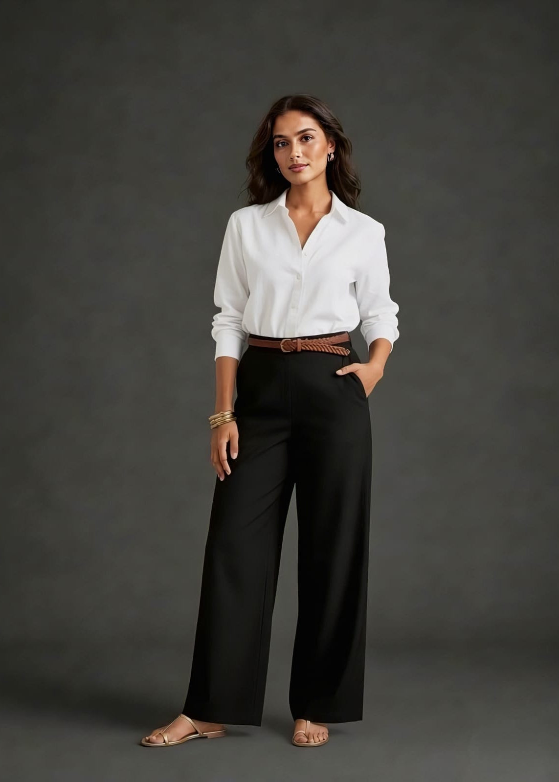 Black Belt Plazzo Pant