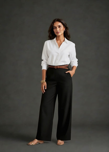 Black Belt Plazzo Pant