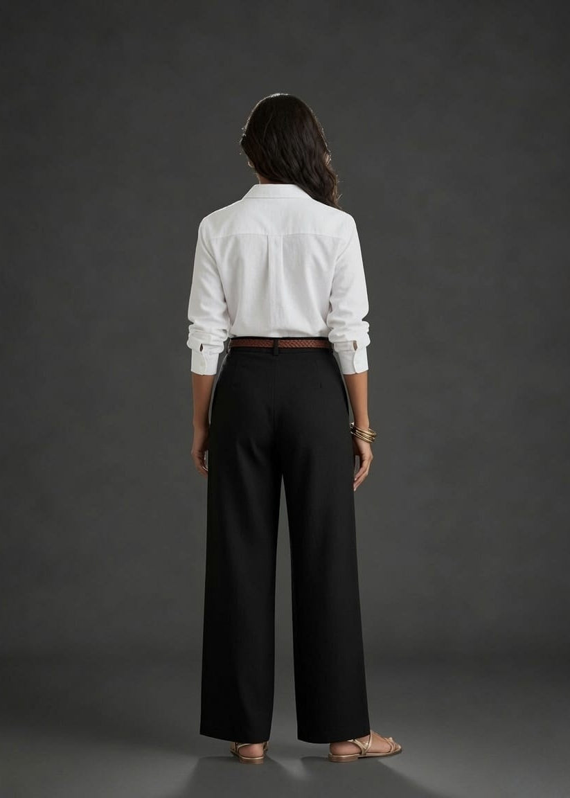 Black Belt Plazzo Pant