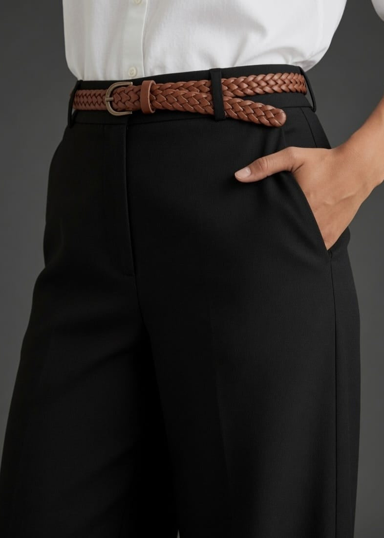 Black Belt Plazzo Pant