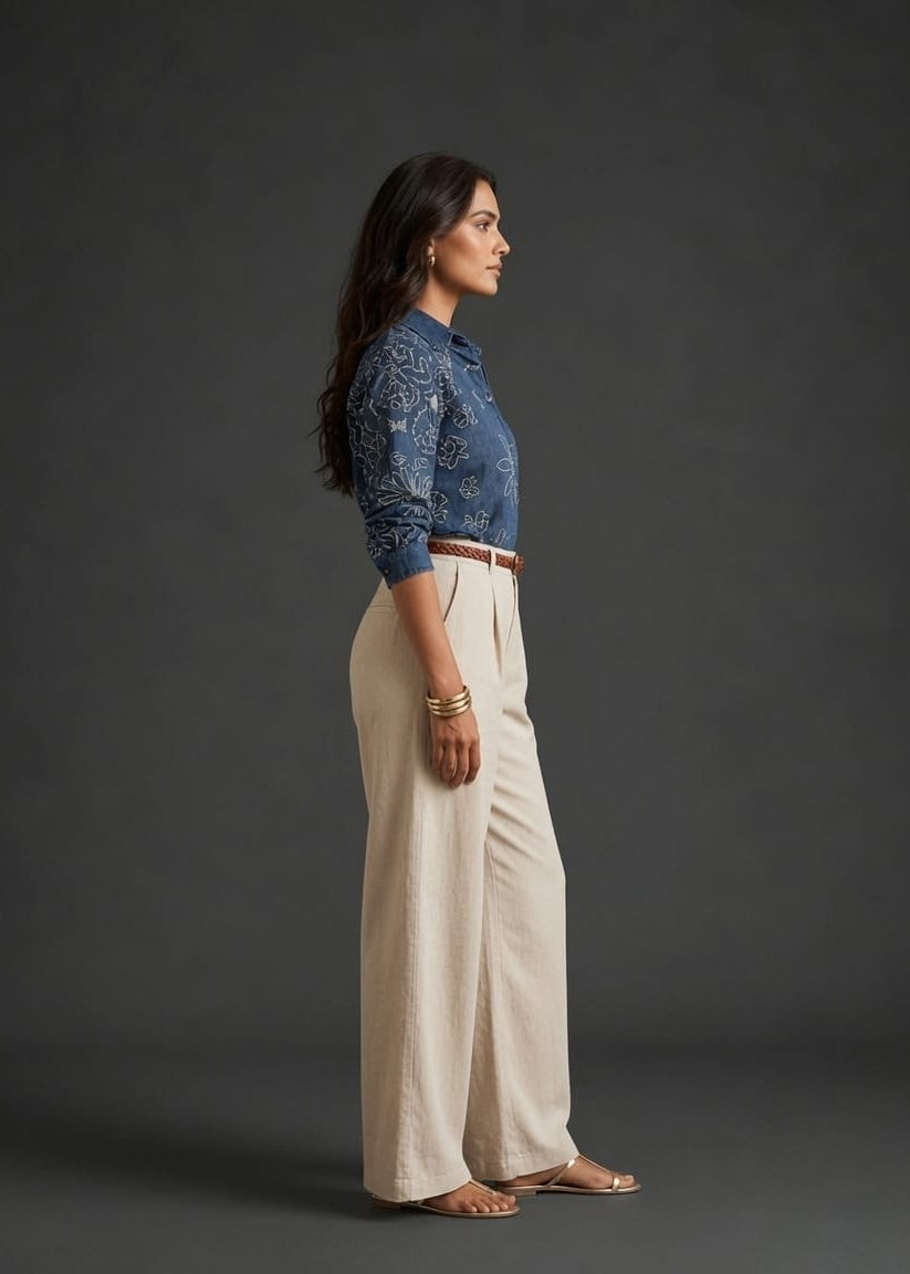 Khadi Belt Plazzo Pant