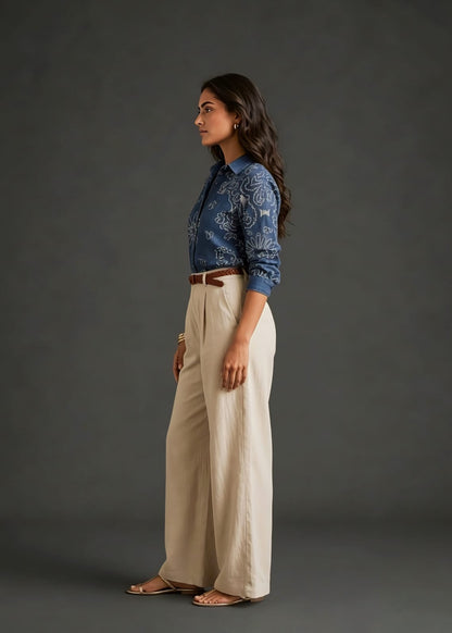 Khadi Belt Plazzo Pant