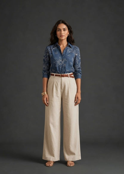 Khadi Belt Plazzo Pant