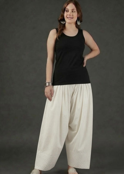 Off White Farsi Cotton Pant.