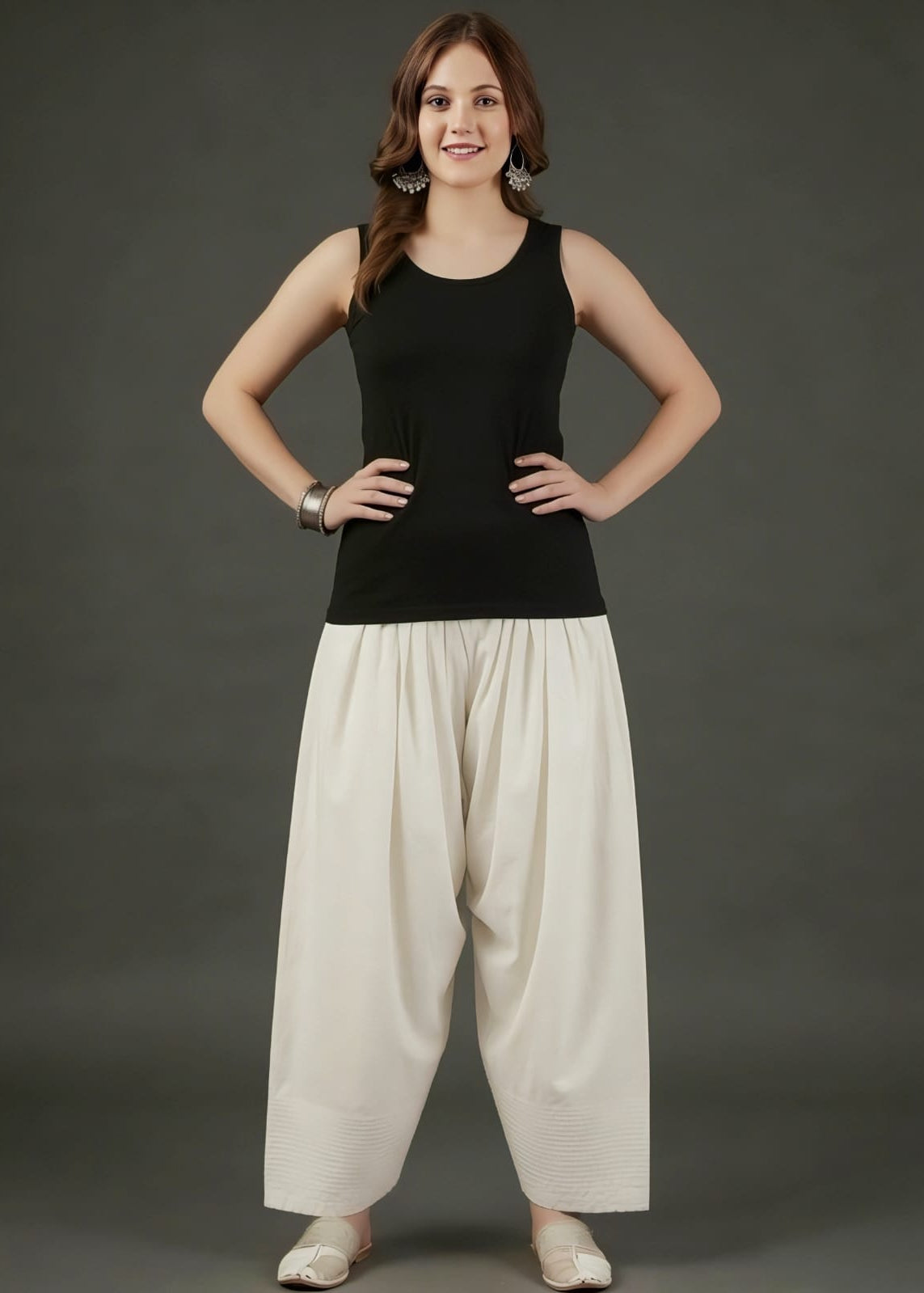 Off White Farsi Cotton Pant.