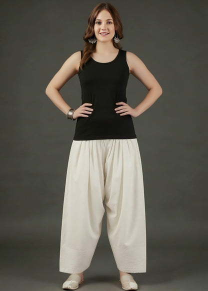 Off White Farsi Cotton Pant.