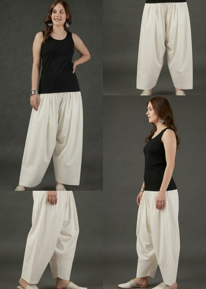 Off White Farsi Cotton Pant.