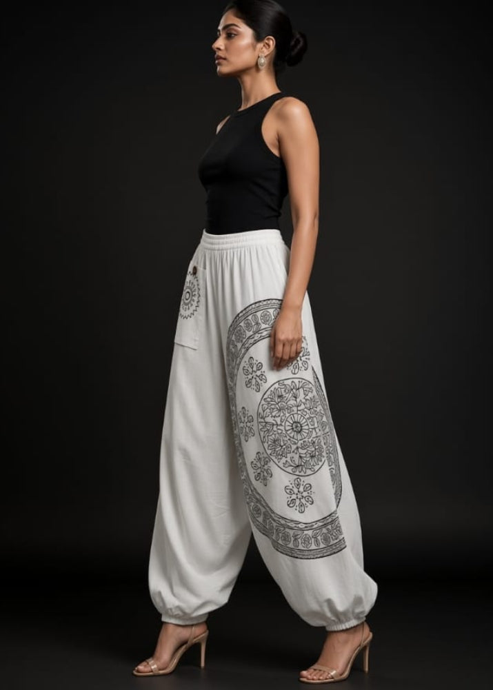 Cotton White Harem Pant