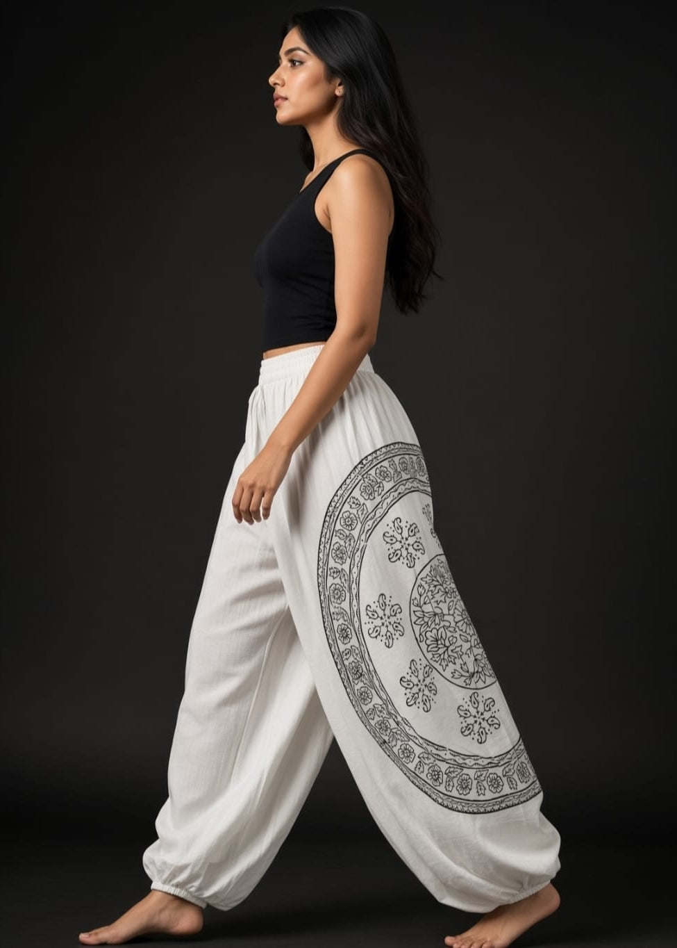 Cotton White Harem Pant