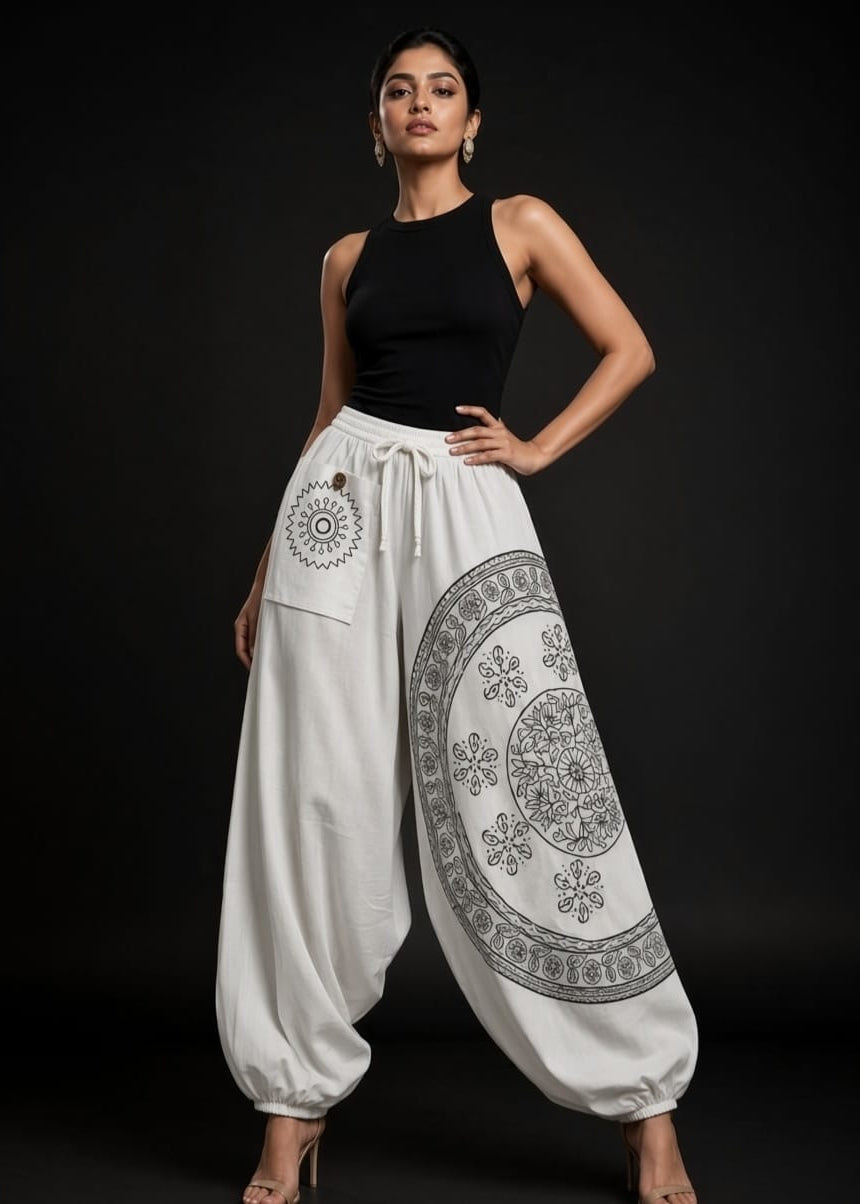 Cotton White Harem Pant