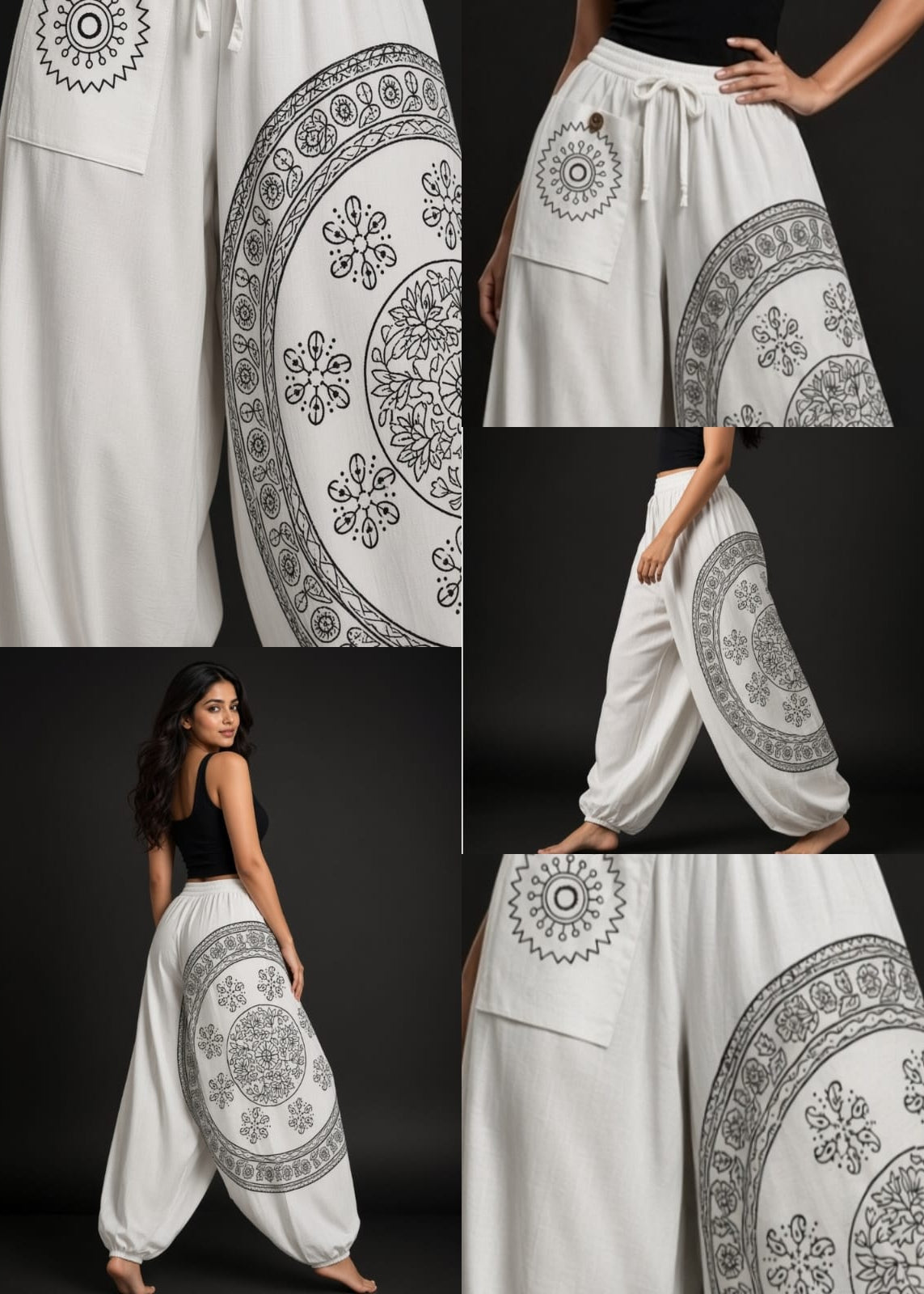 Cotton White Harem Pant